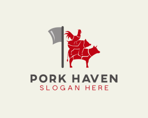 Meat Animal Butcher  logo design