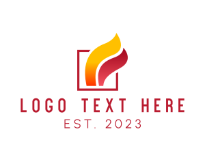 Wave - Simple Flame Business logo design