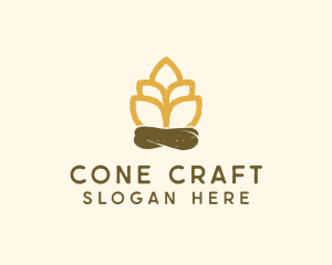 Rustic Pinecone Bonfire logo design