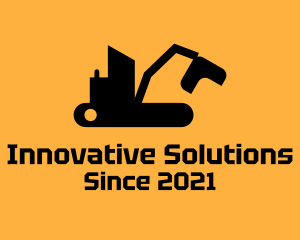 Black - Heavy Excavator Machine logo design