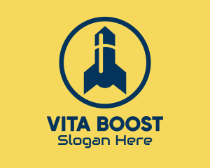 Vitamin - Medical Capsule Rocket logo design