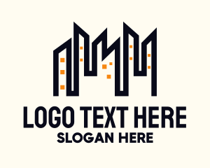 Flat - Modern Building City logo design
