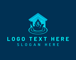 Water - Home Water Droplet logo design