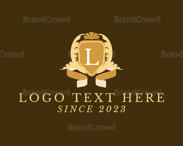 Floral Wreath Shield  Boutique Logo