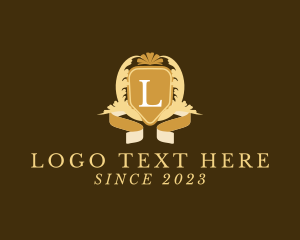 Laurel - Floral Wreath Shield  Boutique logo design