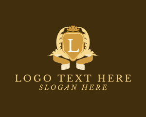 Floral Wreath Shield  Boutique Logo