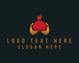 Flame - Restaurant Tray Waiter logo design