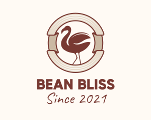 Bean - Coffee Bean Flamingo logo design