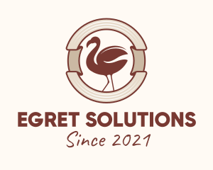 Egret - Coffee Bean Flamingo logo design