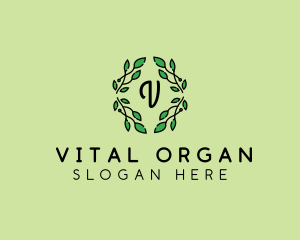 Natural Wreath Leaves logo design