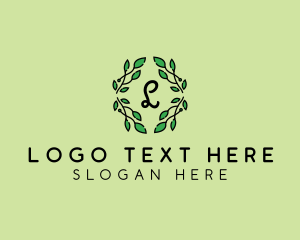 Organic Products - Natural Wreath Leaves logo design