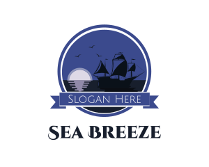 Midnight Galleon Sea logo design