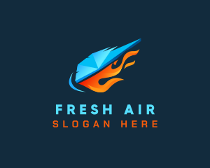 Ice Fire Cooling Ventilation logo design