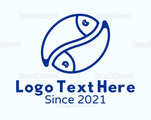 Blue Pisces Fish Logo