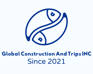 Marine - Blue Pisces Fish logo design