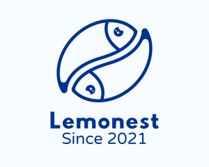 Aquaponics - Blue Pisces Fish logo design