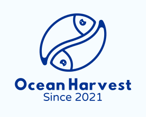 Aquaculture - Blue Pisces Fish logo design