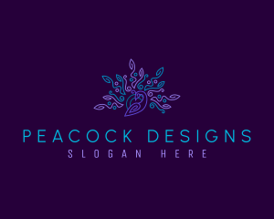 Swirl Peacock Beauty logo design