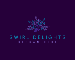 Swirl Peacock Beauty logo design