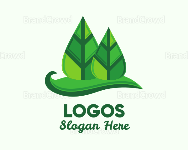 Green Forest Leaves Logo