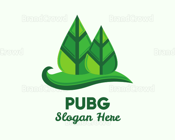 Green Forest Leaves Logo
