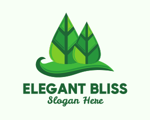 Green Forest Leaves  Logo