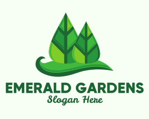 Green Forest Leaves  logo design