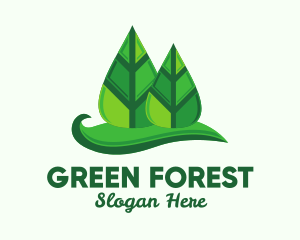 Green Forest Leaves  logo design