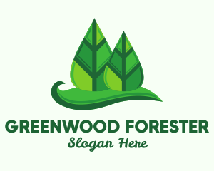 Green Forest Leaves  logo design