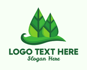 Eco Park - Green Forest Leaves logo design
