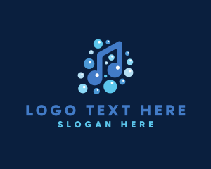 Music Note - Musical Note Bubbles logo design