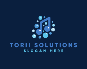 Musical Note Bubbles logo design