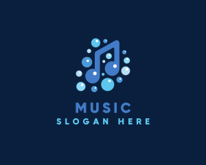Musical Note Bubbles logo design