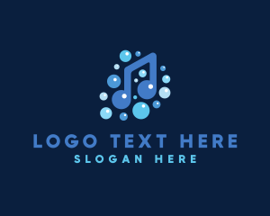 Musical Note Bubbles logo design