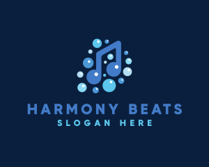 Music - Musical Note Bubbles logo design
