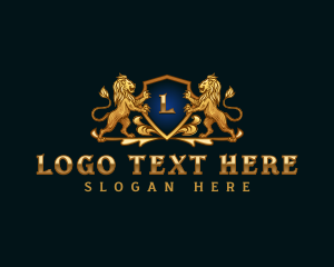 Vintage - Luxury Lion Shield Crest logo design