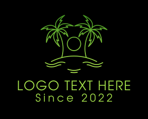 Holiday - Tropical Beach Island logo design