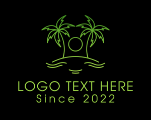 Tree - Tropical Beach Island logo design