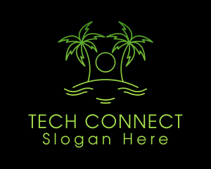 Tropical Beach Island Logo