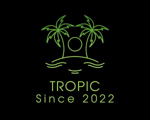 Tropical Beach Island logo design