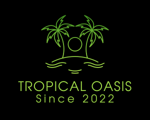 Tropical Beach Island logo design