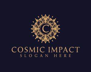 Luxury Cosmic Moon Ornament logo design