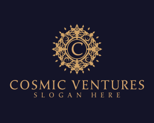 Luxury Cosmic Moon Ornament logo design