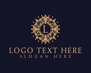 Luxury Cosmic Moon Ornament Logo