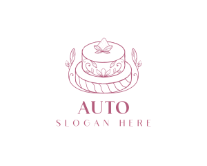 Strawberry Cake Dessert Logo