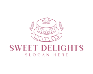 Cake - Strawberry Cake Dessert logo design