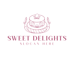 Dessert - Strawberry Cake Dessert logo design