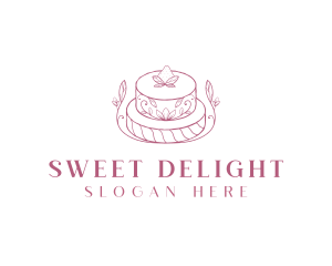 Strawberry Cake Dessert logo design