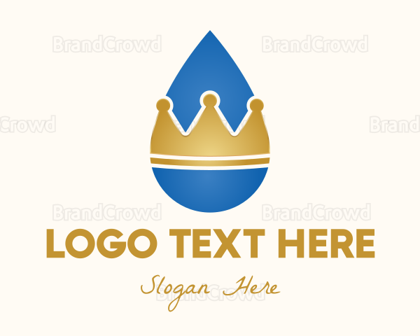 Water Droplet Crown Logo