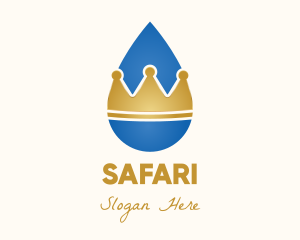 Water Drop - Water Droplet Crown logo design
